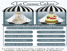 Tablet Screenshot of lacremecakes.com